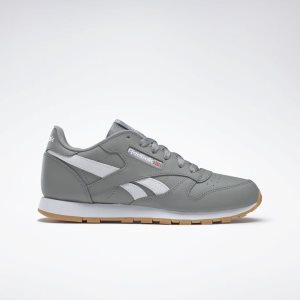 Adidasy Dziecięce Reebok Classic Leather Szare/Białe PL 32AJKQC